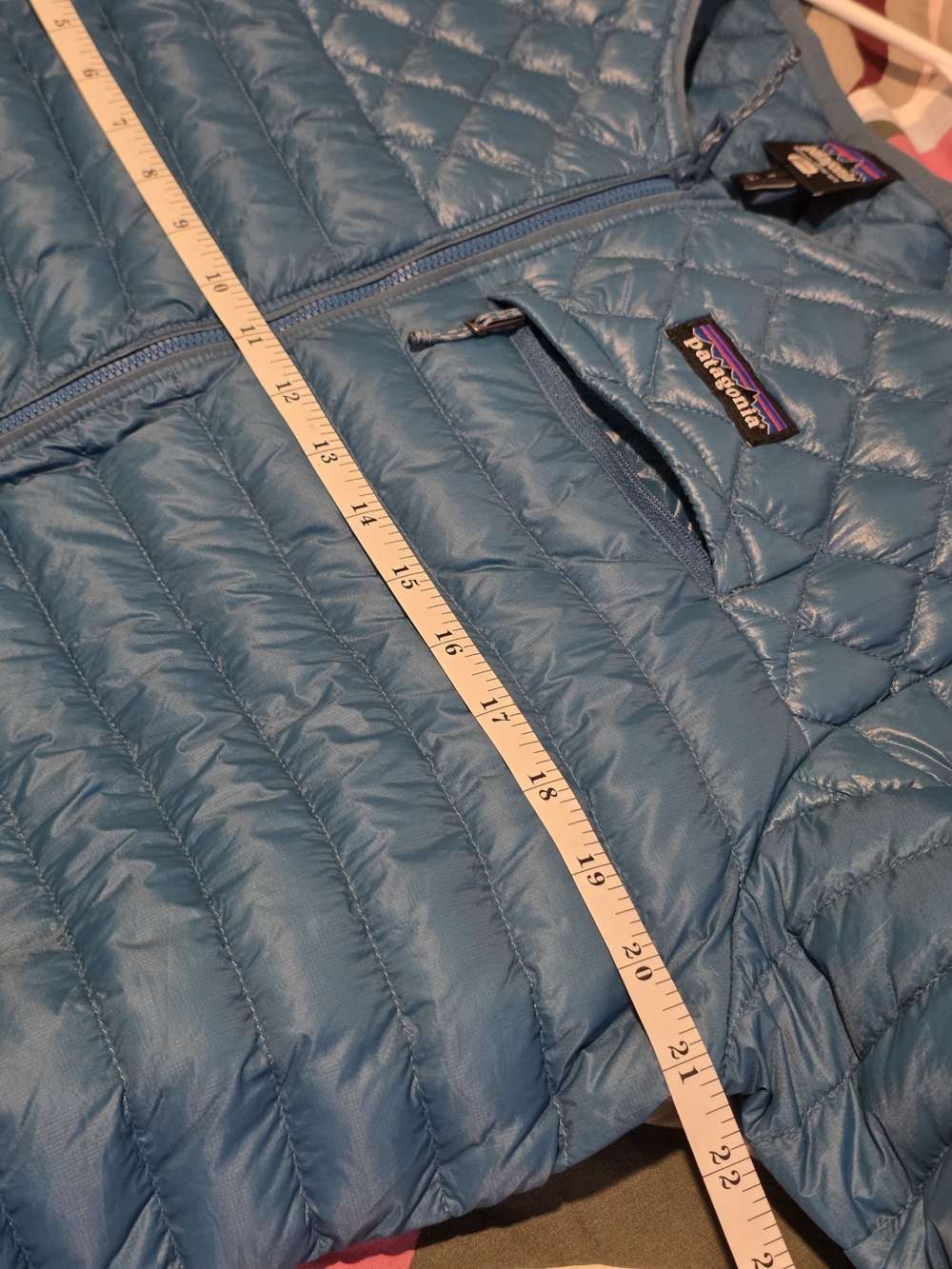Patagonia Women’s AlpLight Down Quilted Pullover Jacket - Teal Blue - Picture 5 of 9
